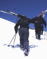 Skiers Hiking